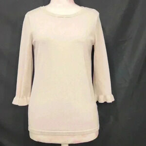 Karl Lagerfeld Ruffle Sleeve Metallic Sweater